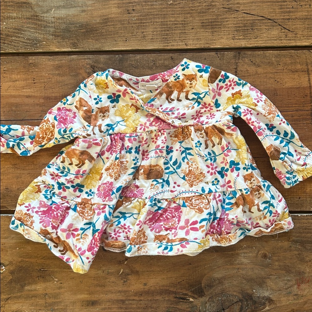 Fox floral long sleeve dress